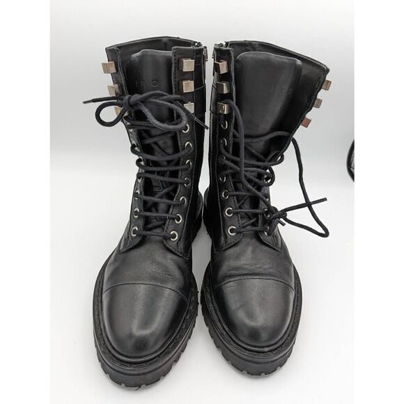 IRO Jaudie black leather combat boots size EU 38 - Picture 2 of 8